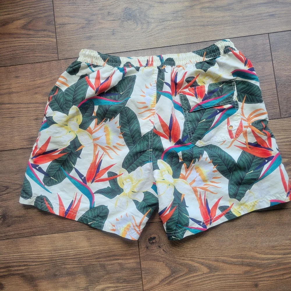 ZARA Swim Shorts Hawaiian Floral Print Med - Picture 3 of 3
